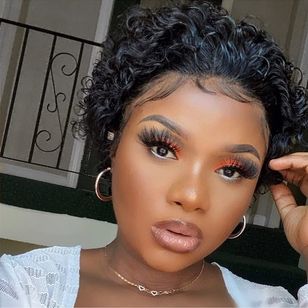 COPY - COPY - Short curly pixie cut human hair wigs kinky cut curly human hair …